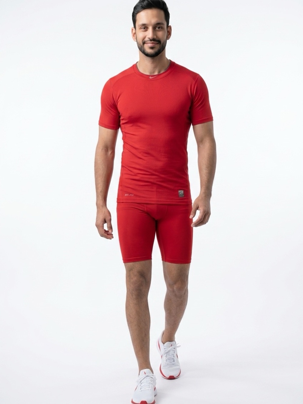 Nike Pro Combat Dri Fit Men's M Red Athletic Compression Training Fit T Shirt